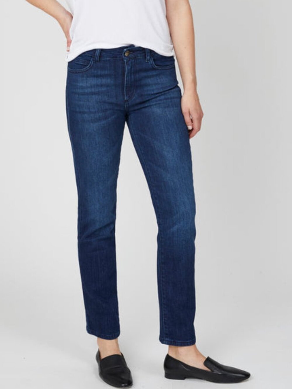 NWT Theo + George Dark Wash Mid Rise Indy Blue Jeans